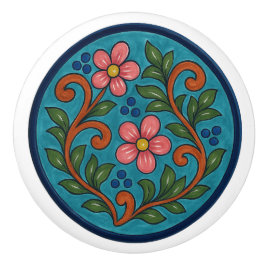 Mexicaanse Talavera Folk Art Keramische Knop