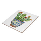 Mexicaanse Talavera Hacienda Style Cactus Tegel Wi Tegeltje (Zijkant)