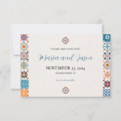 Mexicaanse Talavera Kleurrijke Floral Fiesta bruil Save The Date (Voorkant)