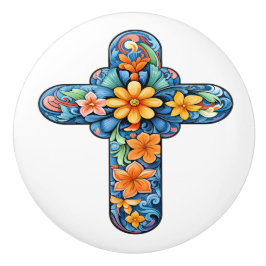 Mexicaanse Talavera Kruis Keramische Knop