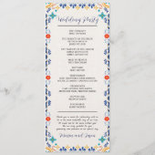 Mexicaanse Talavera Majolica Floral esthetische br Programmakaart (Achterkant)