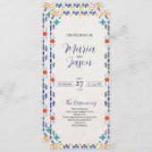 Mexicaanse Talavera Majolica Floral esthetische br Programmakaart (Voorkant / Achterkant)