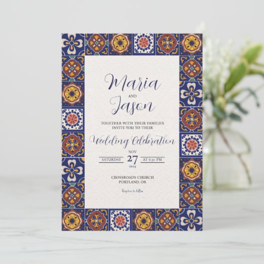 Mexicaanse Talavera Majolica Kleurrijke Classic We Kaart (Staand voorkant)