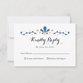 Mexicaanse Talavera Response Kaart, RSVP-kaart RSVP Kaartje