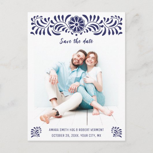 MEXICAANSE TALAVERA SAVE THE DATE BRIEFKAART (Voorkant)