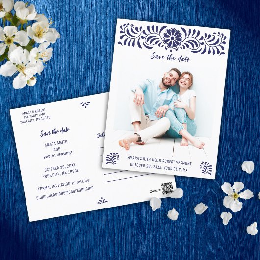 MEXICAANSE TALAVERA SAVE THE DATE BRIEFKAART