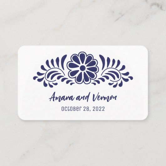 Mexicaanse talavera-stijl plaatskaartje (Achterkant)