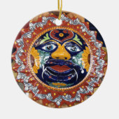 Mexicaanse Talavera-stijl zon Keramisch Ornament (Voorkant)
