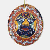 Mexicaanse Talavera-stijl zon Keramisch Ornament (Links)