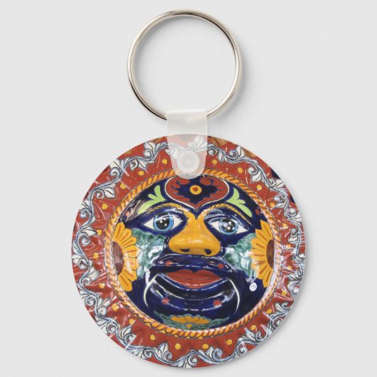 Mexicaanse Talavera-stijl zon Sleutelhanger (Voorkant)