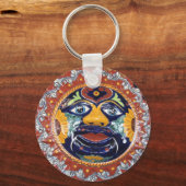 Mexicaanse Talavera-stijl zon Sleutelhanger (Voorkant)