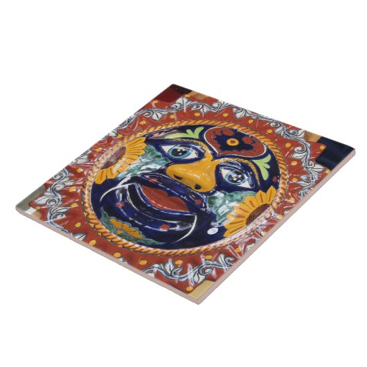 Mexicaanse Talavera-stijl zon Tegeltje (Zijkant)