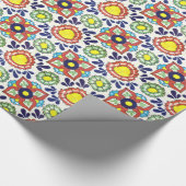 Mexicaanse Talavera-tegel (rood, groen, geel, blau Cadeaupapier (Hoek)