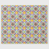 Mexicaanse Talavera-tegel (rood, groen, geel, blau Cadeaupapier (Vlak)
