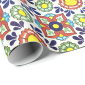 Mexicaanse Talavera-tegel (rood, groen, geel, blau Cadeaupapier (Rol Hoek)