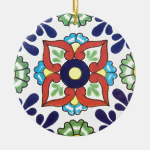 Mexicaanse Talavera-tegel (rood, groen, geel, blau Keramisch Ornament
