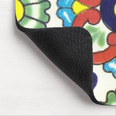 Mexicaanse Talavera-tegel (rood, groen, geel, blau Muismat (Hoek)