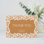 Mexicaanse talavera terracotta bruidsdouche bedankkaart (Staand voorkant)