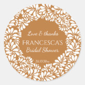 Mexicaanse talavera terracotta bruidsdouche favori ronde sticker (Voorkant)