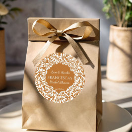 Mexicaanse talavera terracotta bruidsdouche favori ronde sticker