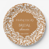 Mexicaanse talavera terracotta bruidsdouche monogr papieren bordje (Voorkant)