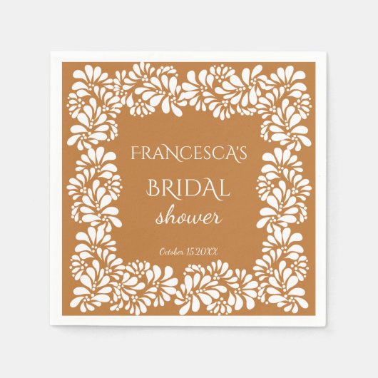 Mexicaanse talavera terracotta bruidsdouche monogr servet (Voorkant)