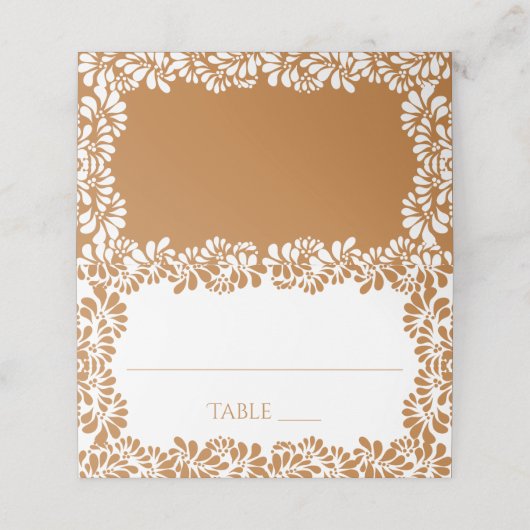 Mexicaanse Talavera terracotta bruiloft Plaatskaartje (Buitenkant ongevouwen)