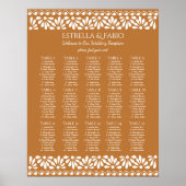 Mexicaanse talavera terracotta trouwfeest zitplaat poster (Voorkant)