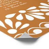 Mexicaanse talavera terracotta trouwfeest zitplaat poster (Hoek)