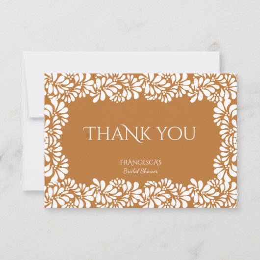 Mexicaanse talavera terracotta vrijgezellenfeest bedankkaart (Voorkant)