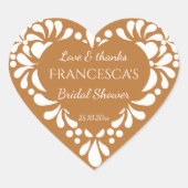 Mexicaanse talavera terracotta vrijgezellenfeest g hart sticker (Voorkant)