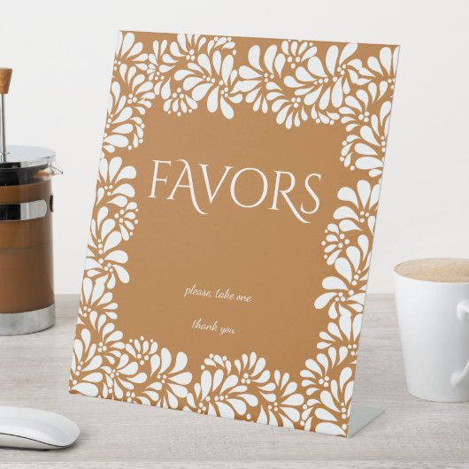 Mexicaanse talavera terracotta vrijgezellenfeest g reclamebord met voetstuk (Insitu)