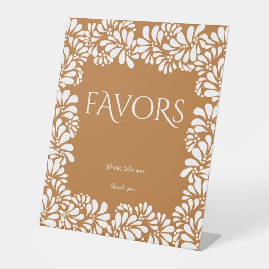 Mexicaanse talavera terracotta vrijgezellenfeest g reclamebord met voetstuk (Voorkant)