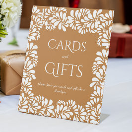 Mexicaanse talavera terracotta vrijgezellenfeest g reclamebord met voetstuk