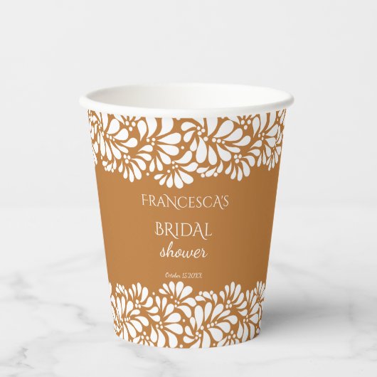 Mexicaanse talavera terracotta vrijgezellenfeest m papieren bekers (Voorkant)