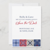Mexicaanse Talavera Tile Wedding Save the Date (Voorkant)