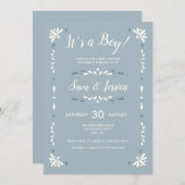 Mexicaanse Talavera uitnodiging voor baby jongen (Voorkant / Achterkant)