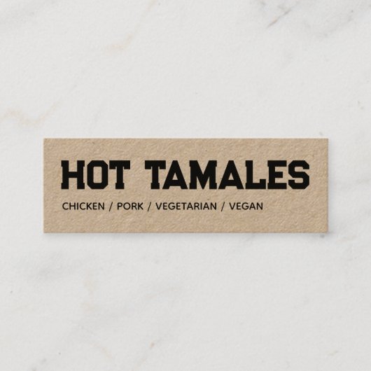 Mexicaanse Tamales Kraft Mini Visitekaartje (Voorkant)