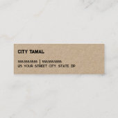 Mexicaanse Tamales Kraft Mini Visitekaartje (Achterkant)