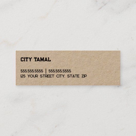 Mexicaanse Tamales Kraft Mini Visitekaartje (Achterkant)