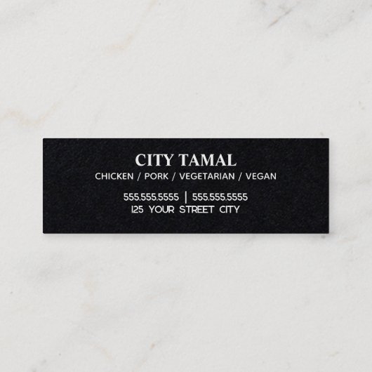 Mexicaanse Tamales Mini Visitekaartje (Achterkant)