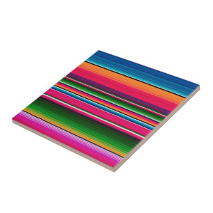 Mexicaanse tapebandstripes kleurig ontwerp tegeltje