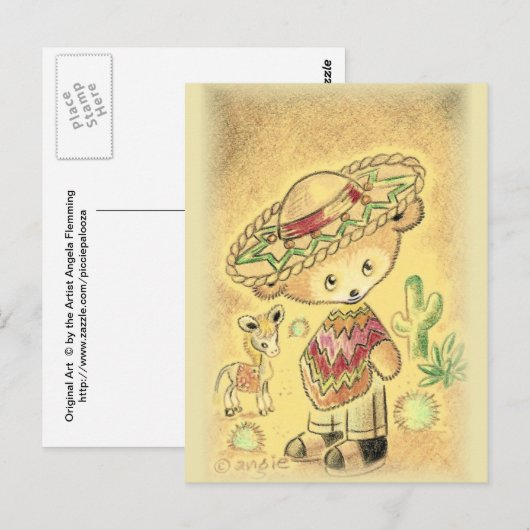 Mexicaanse Teddy Bear in Sombrero Briefkaart (Voorkant / Achterkant)