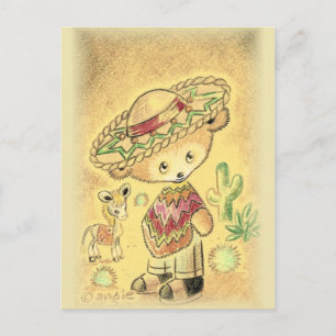 Mexicaanse Teddy Bear in Sombrero Briefkaart