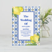 Mexicaanse Tegel Bloemenbruiloft Kaart (Staand voorkant)