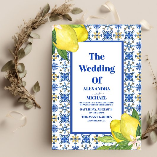 Mexicaanse Tegel Bloemenbruiloft Kaart