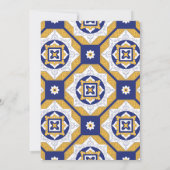 Mexicaanse Tegel Bloemenbruiloft Kaart (Achterkant)