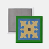 Mexicaanse Tegel Groen Blauw Tan Magneet (Voorkant / Achterkant)