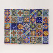 Mexicaanse Tegel Puzzle Sjabloon of GEBRUIK UW FOT Legpuzzel (Horizontaal)