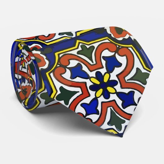 Mexicaanse Tegel stijl, oud ontwerp Stropdas (Opgerold)